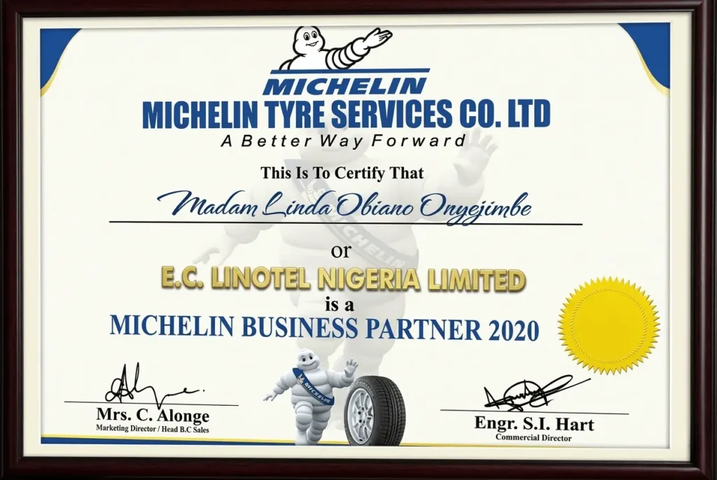 E.C Linotel Michelin Certificate